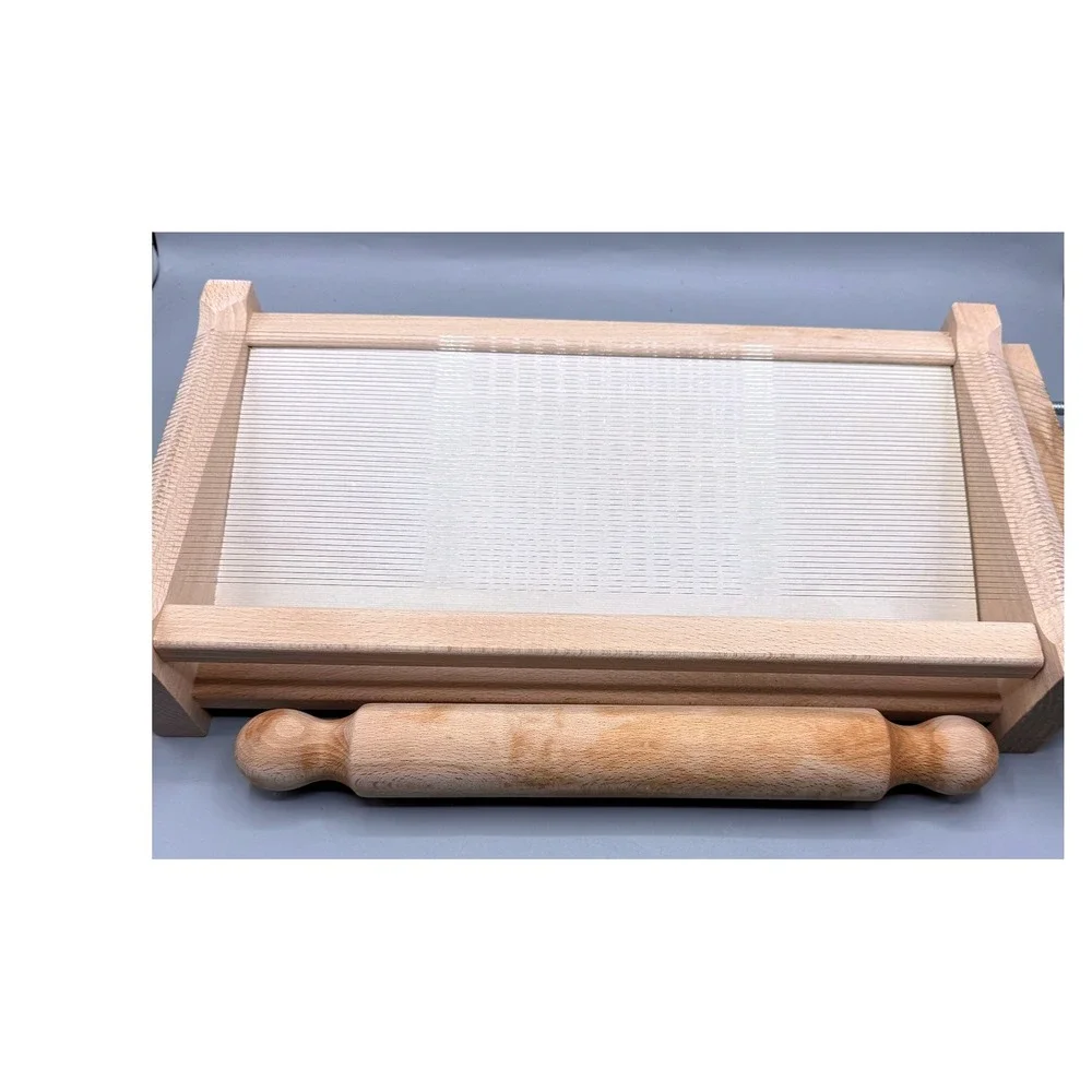 Eppicotispai Chitarra Pasta Cutter Beechwood Double Sided Spaghetti Tagliatelle